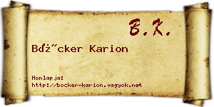 Böcker Karion névjegykártya